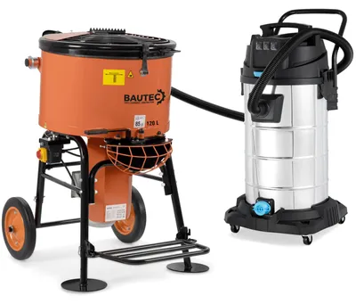 Produktbild von BAUTEC Kombiset » Zwangsmischer 120 L (1,1 KW / 230 V) + Industriesauger 80 L » Mischmaschine » Mörtelmischer