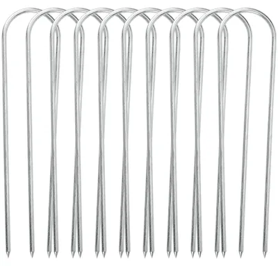 Obrázok produktu pre Kotviace prvky pre trampolínu – robustné, U-tvarované – 10 kusov – pozinkované – odolné – vysoká nosnosť