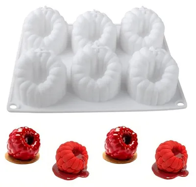 Productafbeelding van Siliconen vorm voor aardbeientaart, bakvorm voor mousse, chocoladevormen, afmetingen 20 x 16,8 cm, siliconen van voedselkwaliteit
