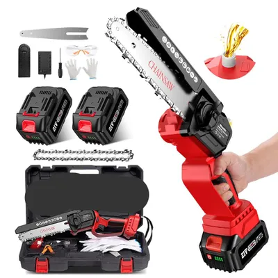 Obrázok produktu pre Mini reťazová píla - reťazová píla - ručná píla - píla na drevo - 6 palcov - prenosná - bezdrôtová - 800 W - pre záhradu