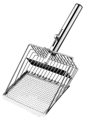 Image de INF Grande Pelle à Litière Coulissante en Acier Inoxydable Facile à Nettoyer