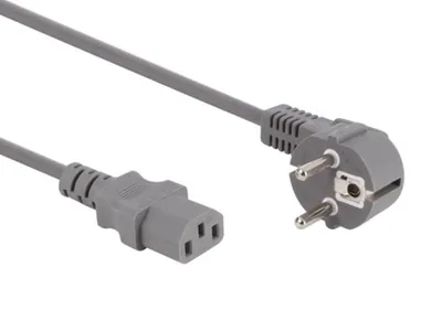 Immagine prodotto di Cavo Alimentazione Grigio Cee 7/7 90° + C13 L=3,0 M, 3G1,0 Mm²