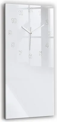 Obrázok produktu pre Wallfluent Hodiny - Obdĺžnikové Sklenené Nástenné Hodiny - Tichý Quartz Strojček - Nástenná Dekorácia Spálňa Kuchyň - Biele Ruky - 30x60 cm - Tmavo biely