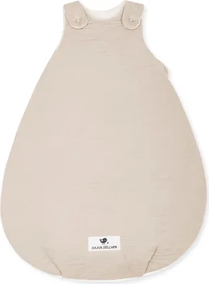 Produktbild von Julius Zöllner Babyschlafsack gefüttert Musselin 25 TOG Gr. 68/74 | 100% Baumwollmusselin |  Standard 100 | Sand Babyschlafsack Größe 68/74 | 6-9 Monate Sand