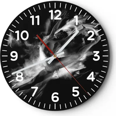 Produktbild von Wanduhr - Rund - Glasuhr - Tanz Mann spring - 30x30cm - Schleichendes Uhrwerk - Lautlos - zum Aufhängen bereit - Dekoration Modern - Wanddekoration aus Glas - C4AR30x30-4391