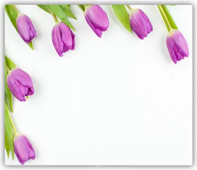 Produktbild von Tulup Glas Herdabdeckplatte Glaskeramikkochfeld-Abdeckung Spritzschutz Glasabdeckplatte Kochplattenabdeckung und Schneidebrett - Einteilig - 60x52 cm Lila Tulpen