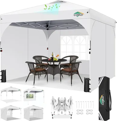 Image de COBIZI Pavillon 3x3 étanche à l'eau stable résistant à l'hiver Pop Up Tente de réception protection UV