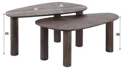 Produktbild von AnLi Style Couchtisch Maya Teak, organisch, 2er-Set