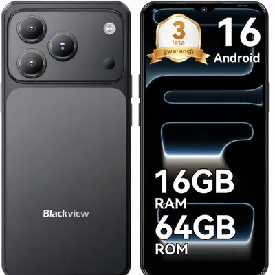 Zdjęcie produktu dla Telefon komórkowy Blackview WAVE 7C 2026 bez umowy, 6,56", Android 16, 16 GB + 64 GB / karta TF do 2 TB, Face ID, bateria 5000 mAh, aparat 32 MP, dwie karty SIM, Wi-Fi 5, IP54