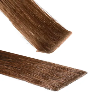 Immagine prodotto di hair2heart Invisible Tape Extensions Capelli Umani Premium - 10 strisce 40cm 8/03 biondo chiaro oro naturale