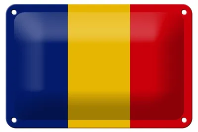 Produktbild von Blechschild Flagge Rumäniens 18x12cm Flag of Romania Dekoration