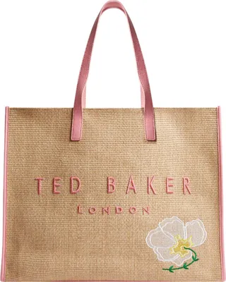 Produktbild von Ted Baker Shopper Floraff Floral Raffia Icon Bag Pink beige