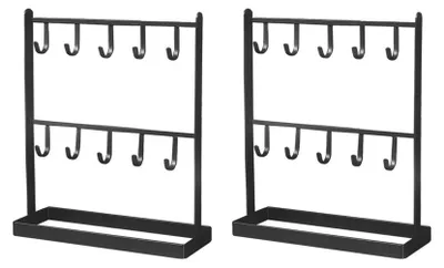 Produktbild von Set mit 2 schwarzen Schmuckkästchen für Ohrringe und Ringe