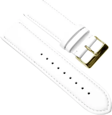 Produktbild von Beach Uhrenarmband Ersatzband Kalbslederband 24mm Weiss 401124G