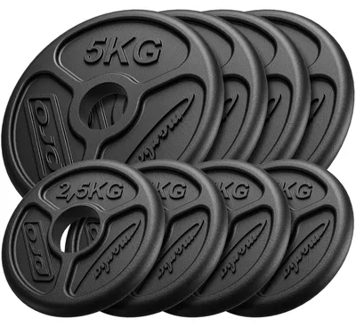 Obrázek produktu pro Marbo Sport 30 kg sada olympijských závaží z litiny Litinové závaží s otvorem ø50/51 mm / 4 x 5 kg + 4 x 2,5 kg