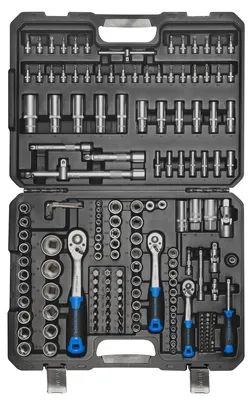 Produktbild von Steckschlüsselsatz Knarrenkasten Werkzeugset - 184-teilig - 1/4, 3/8 und 1/2 Zoll - Für Auto und Werkstatt