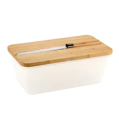 Produktbild von KESPER Brotbox, transparent, mit Messer, Deckel als Schneidebrett verwendbar, 58480
