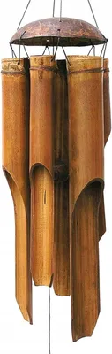 Produktbild von Entspannendes Bambus-Windspiel, Hängedekoration, Feng Shui Garten-Windspiel, wetterfest, Fair Trade Bambusrohr