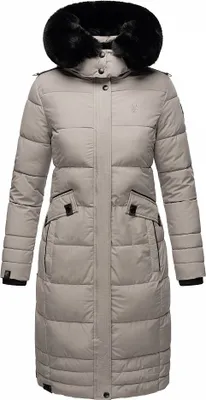 Produktbild von Navahoo Damen Winterjacke Langer Parka Warm Stepp Mantel Kapuze Fahmiyaa Zinc Grey Gr. 42 - XL