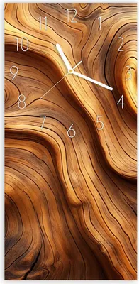 Produktbild von Wanduhr aus Glas mit Motiv Holzstruktur- 30 x 60 cm - inkl. Aufhängesystem