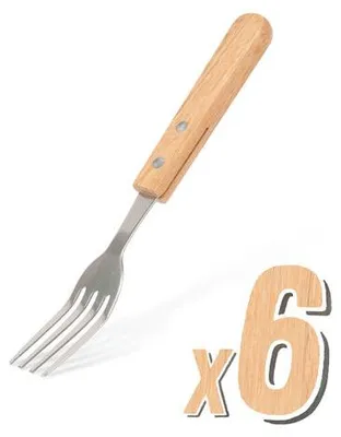 Imagen del producto de Tenedores para barbacoa - 6 unidades - con mango de madera