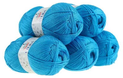 500g Strickgarn CILKA by VLNIKA Klassikgarn Strickwolle mit Schimmereffekt, blau