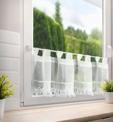 Zdjęcie produktu dla Zasłona okienna 30x150 Roxana biała gotowa na szelkach Eurofirany
