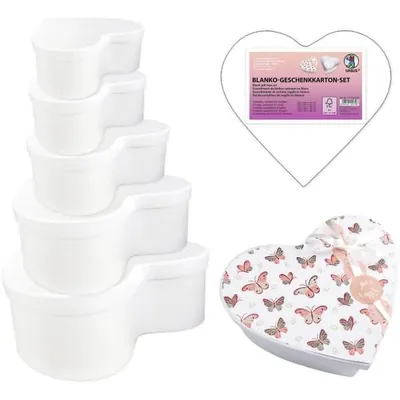 Produktbild von Geschenkkarton-Set blanko VE=5 Stück Herz