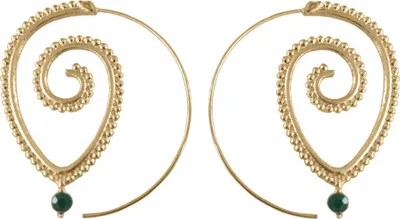 Produktbild von Frauen Strass Wasser Tropfen Spirale Baumeln Getriebe Haken Ohrringe Statement Schmuck-Golden