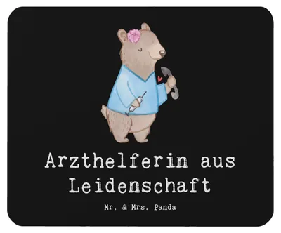 Produktbild von Mr. & Mrs. Panda Mousepad Arzthelferin Leidenschaft - Schwarz - Geschenk, computer, Mauspad, mousematte, Ausbildung, Mouse Pad, Spruch, Krankenhaus, MFA, Krankgeschrieben