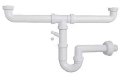Immagine prodotto di Sifone Moplen A "U" 2 Vie Con Scarico - 1"1/2 per lavello