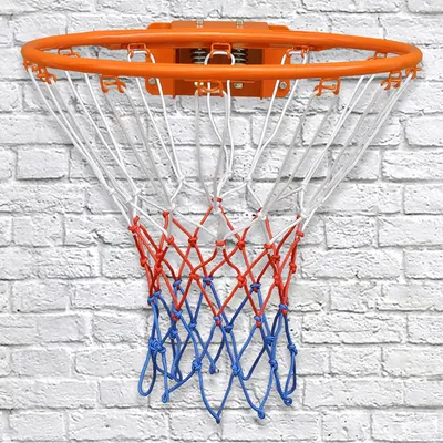 Obrázek produktu pro MODFU Nástěnný basketbalový koš, obruč s dvojitou pružinou a odolným povrchem proti počasí, s síťovinou, oranžová