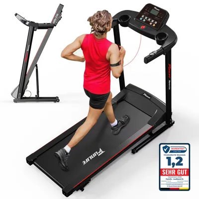 Produktbild von Klappbares mittelgroßes Laufband (Treadmill) für Zuhause-FunLife F50 mit 3-Stufen Steigung, Luftdämpfung, leisem Motor& App/Bluetooth, platzsparend