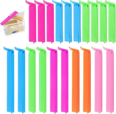 Produktbild von Leckstelleverschlüsse für Lebensmittelbeutel - Klemmen für Lebensmittelbeutel - 20 Stück - Kunststoff - Weiß - Universal - Küche