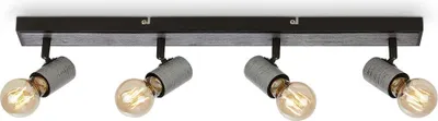 Immagine prodotto di Lampada da soffitto Spot orientabile 4xE27 60W IP20 argento anticato metallo Briloner