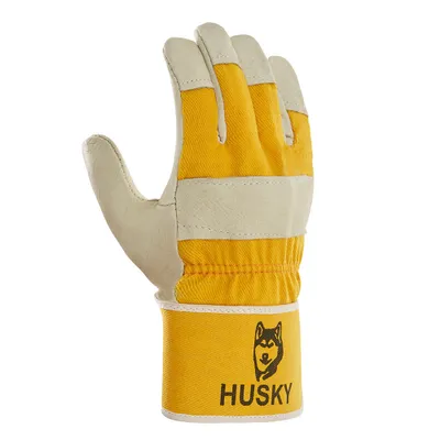 Produktbild von teXXor® Büffelvollleder-Winterhandschuhe HUSKY 10, Leder natur, Drell gelb