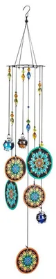 Productafbeelding van Windchime mandala voor buiten, met chakra-kristallen, 61 cm, diep geluid