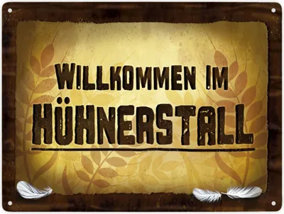 Produktbild von Hühnerstall Metallschild XXL mit Hühner Motiv Schild Blechschild Emailleschild