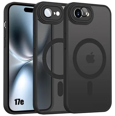 Image de Coque pour iPhone 17e, avec Anneau Magnétique et Protection Caméra Intégrée - Noir