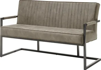 Produktbild von Bank >Linda< in taupe/anthrazit aus Mikrofaser/Metall - 160x93,5x67cm (BxHxT)