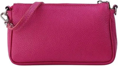 Image de Sac à bandoulière en cuir 23 x 13 cm, rose - Petite pochette de soirée