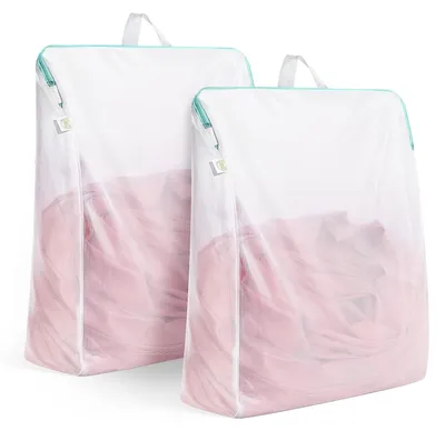 Image de Lot de 2 sacs à linge, 50 x 60 cm, avec fermeture à glissière et poignées