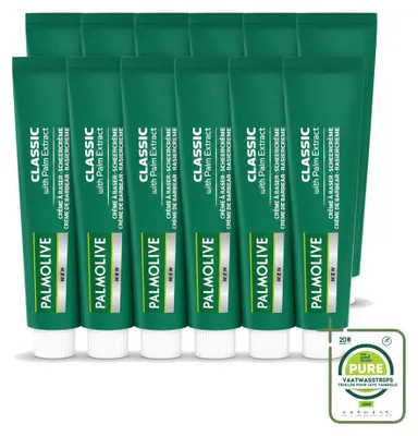 Zdjęcie produktu dla 12 sztuk kremu do golenia Palmolive Men Classic - pielęgnujący i odświeżający - 100 ml - opakowanie zbiorcze