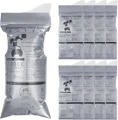 Imagen del producto de Paquete de 8 bolsas de orina desechables, de 700 ml, para uso de emergencia, bolsas portátiles para orinar, aptas para hombres, mujeres, niños, pacientes y