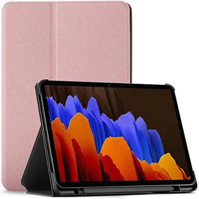 Produktbild von Tablet Flip Case Für Samsung Galaxy Tab S7 5G Case Rosa Stylus Sm-T970