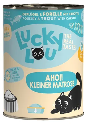 Produktbild von Lucky Lou Lifestage Kitten Geflügel & Forelle 6x 400 g