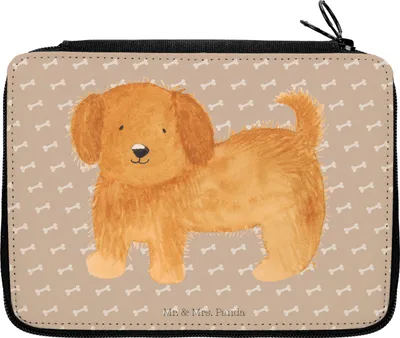 Produktbild von Mr. & Mrs. Panda Stifte Etui Hund Flauschig - Hundeglück - Geschenk, Sprüche, Hunde, Niedlich, Federmäppchen, Bleistiftetui, Schlampermäppchen, Mäppchen, Stiftemappe, Süß