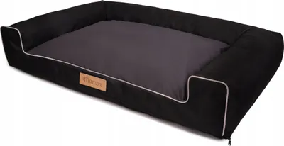 Produktbild von Großes Hundebett Hundesofa Hundekissen Hundekörbchen  Waschbar - Farbe Schwarz - Hundematte Größe XL - 100x65 cm