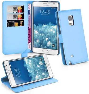 Produktbild von Cadorabo Hülle für Samsung Galaxy NOTE EDGE Schutz Hülle in Blau Handyhülle Etui Case Cover Magnetverschluss