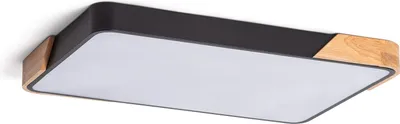 Produktbild von LED Deckenleuchte 30W Rechteckig Holz und Aluminium 625x425 mm CCT Wählbar Semi-Dari Schwarz